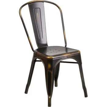 Phoenix Distressed Copper Metal Accent Chair