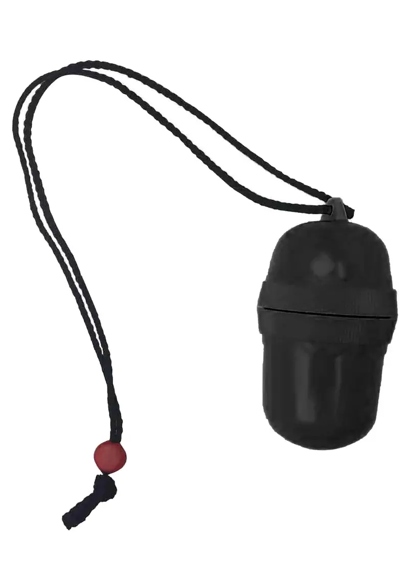 Problue Plastic Dry Capsule with Lanyard – Black