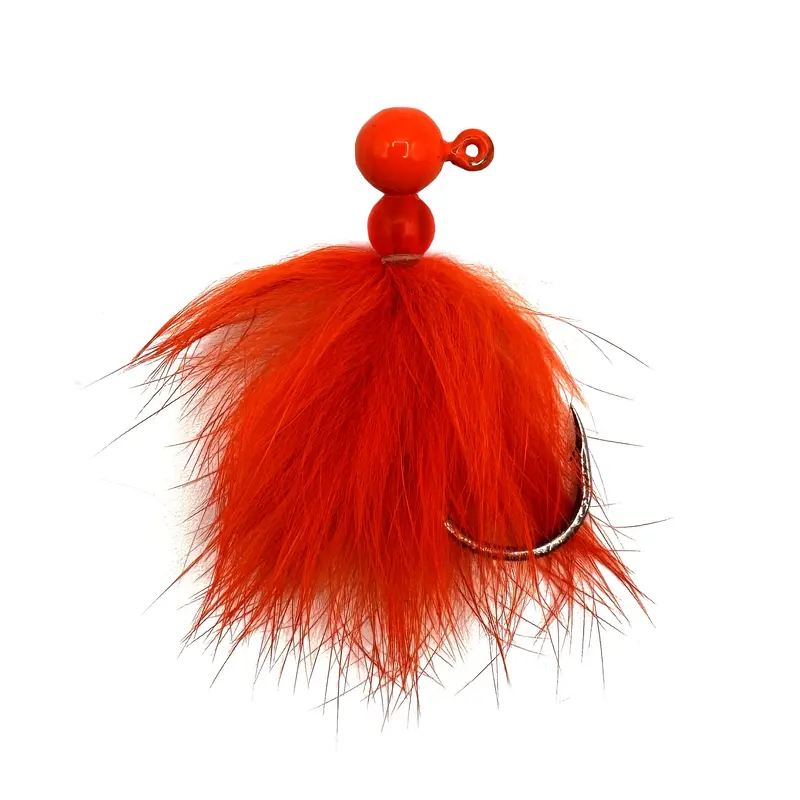 Rabbit Reaper Hand-Tied Orange Jig for Bass & Panfish