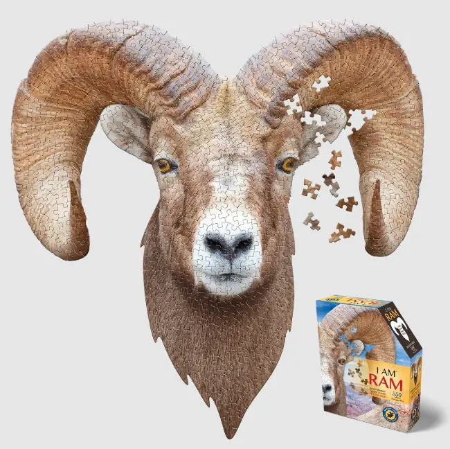 Ram-Head Shaped Puzzle – 520-Piece Detailed Animal-Themed Challenge