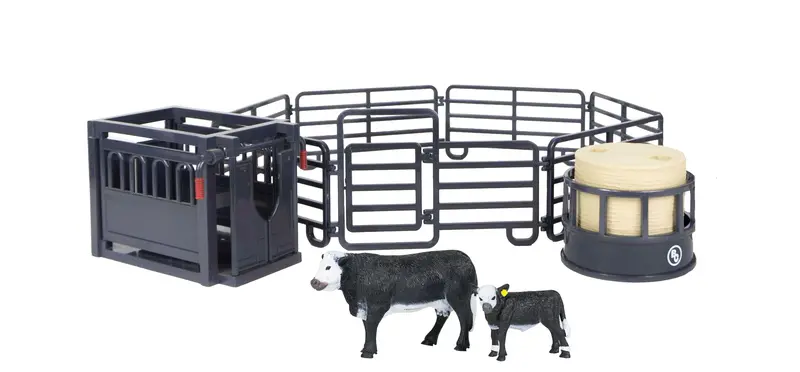 Ranch Playset – 12-Piece 1:20 Scale Animal & Structure Collection