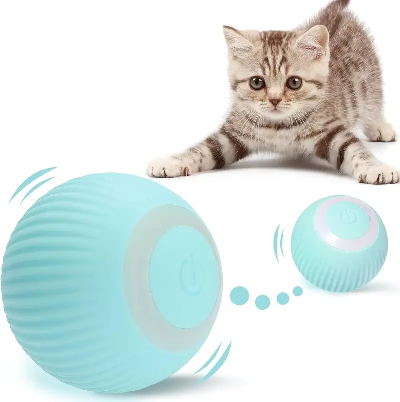 Rechargeable Interactive Cat Ball Toy – Silicone Pet Toy with LED Light