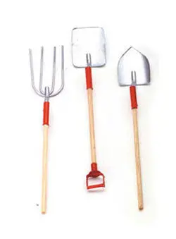 Red Garden Tool Set (3-Piece) – 1:12 Scale Model #MA1034