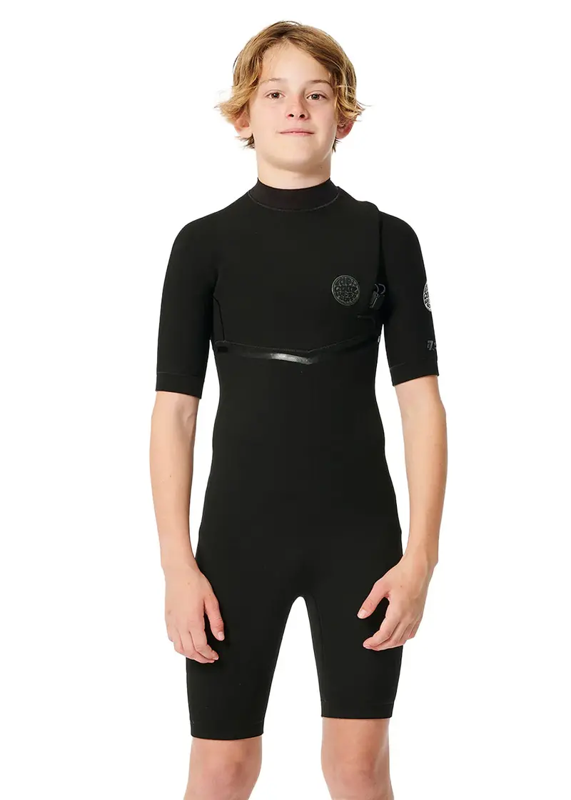 Rip Curl Boys’ E-Bomb 2mm Zipperless Short-Sleeve Spring Suit