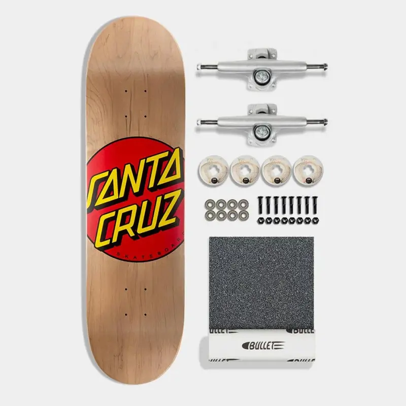 Santa Cruz 8.375″ Complete Skateboard – Brown Classic Dot with Bullet Trucks & Ricta Wheels