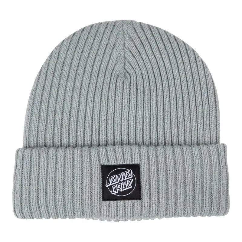 Santa Cruz Opus Dot Label Beanie – Moon Rock Grey Knit Hat