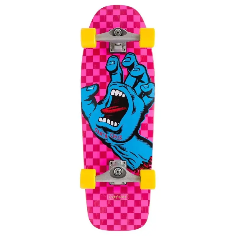 Santa Cruz Screaming Hand Check Carver C5 Surfskate Deck