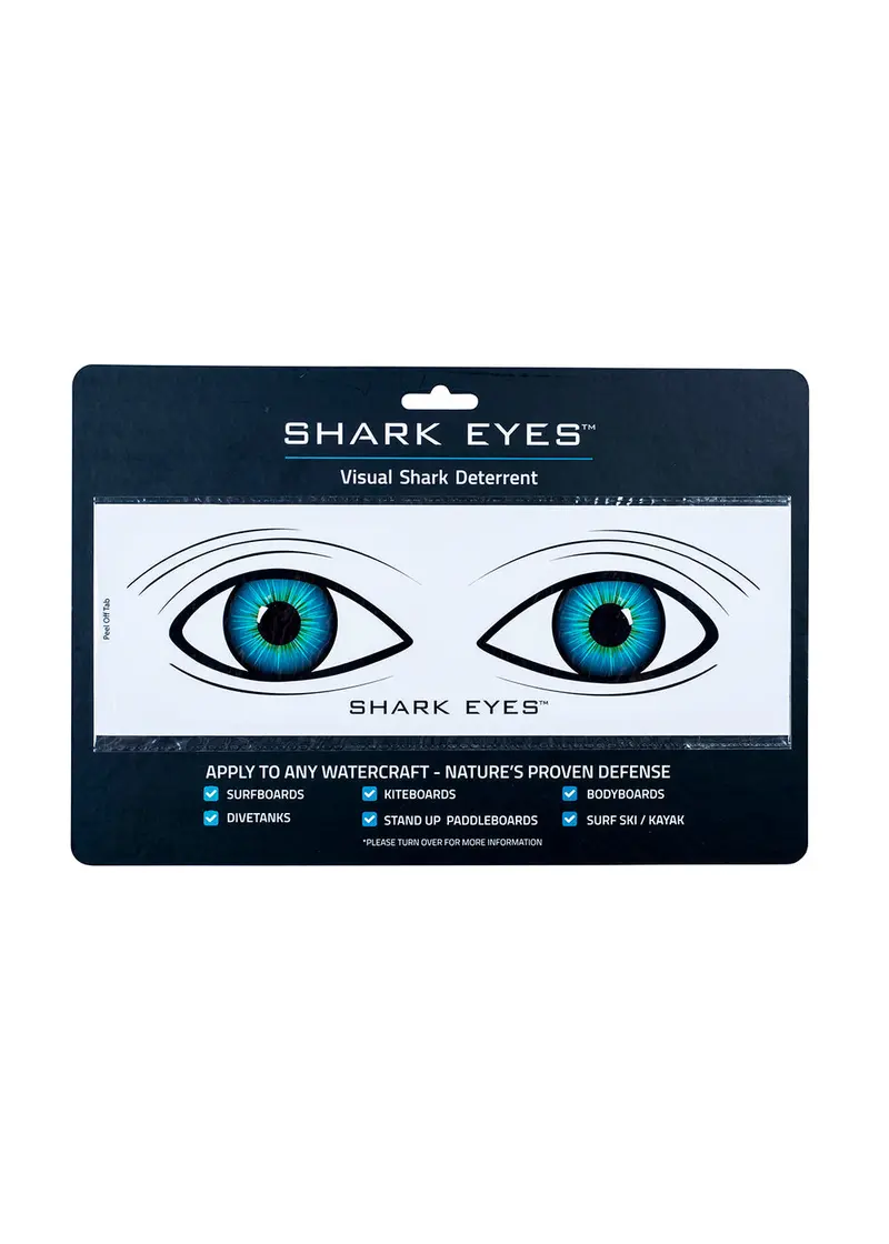 Shark Eyes Medium Clear Deterrent Sticker – Subtle Underwater Shark Awareness Decal