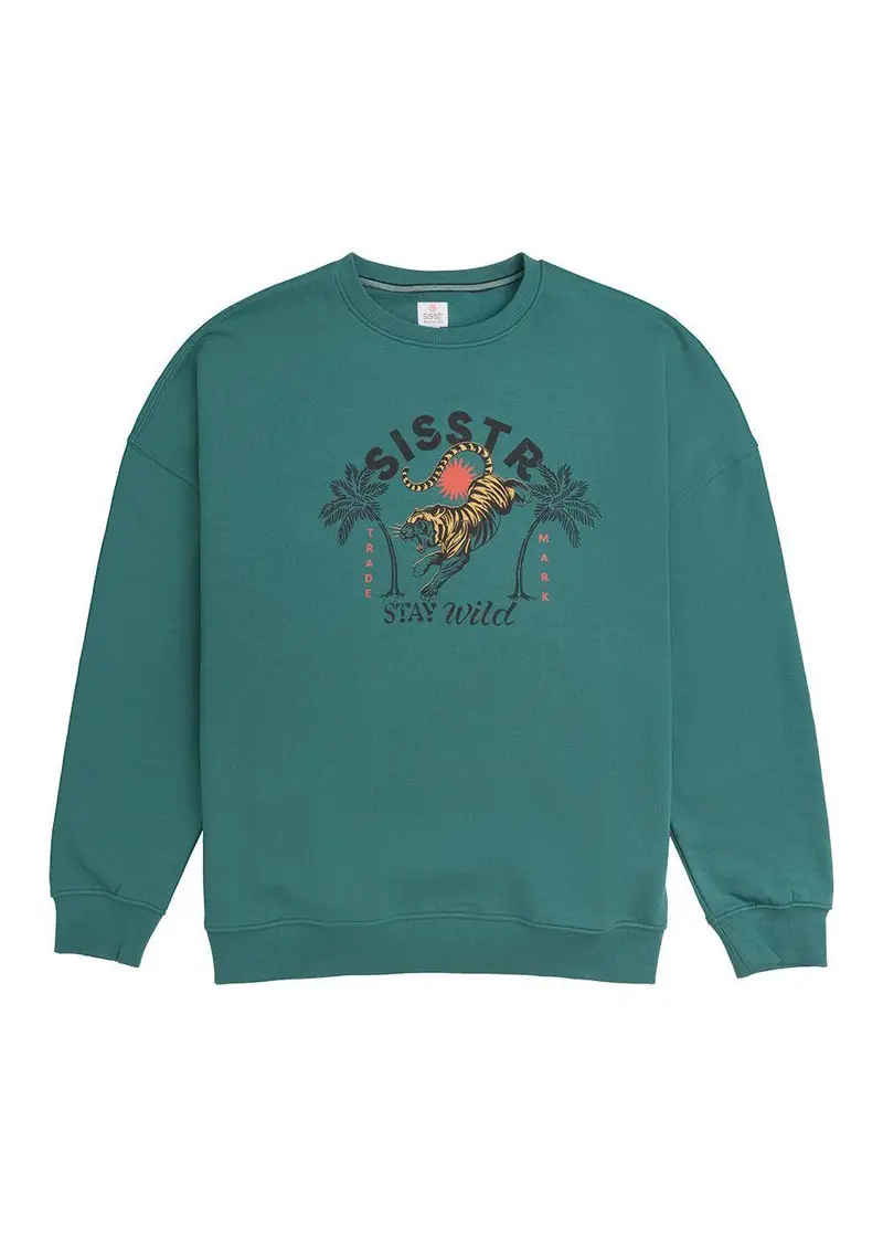 Sisstr Stay Wild Oversized Crew Fleece