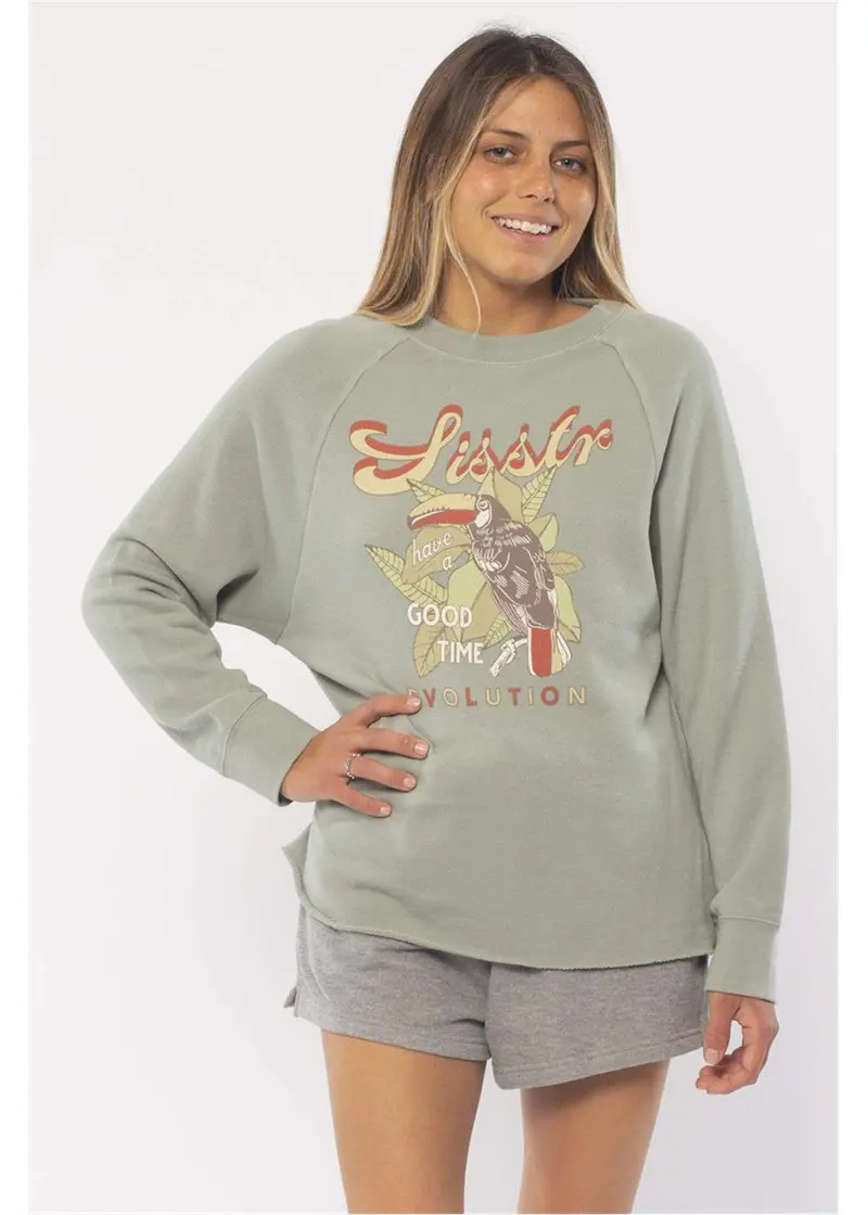 Sisstrevolution Tropical Knit Fleece Crew