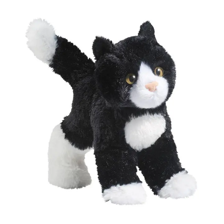 Snippy Black-and-White Cat Plush – Stylish Feline Stuffed Toy