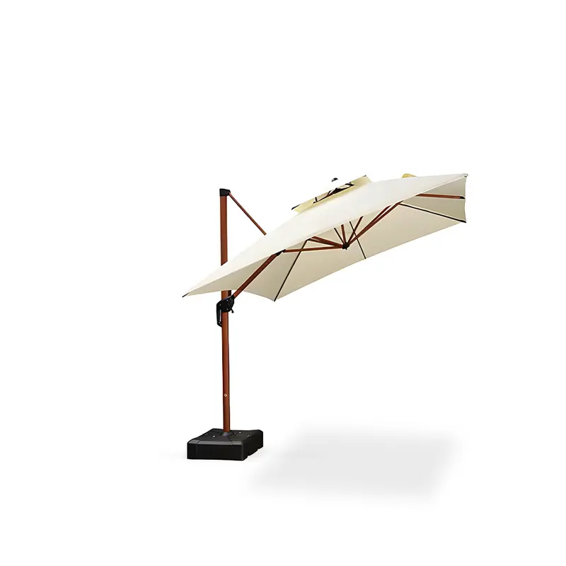 Solar-Powered White LED Umbrella with 360° Swivel Base