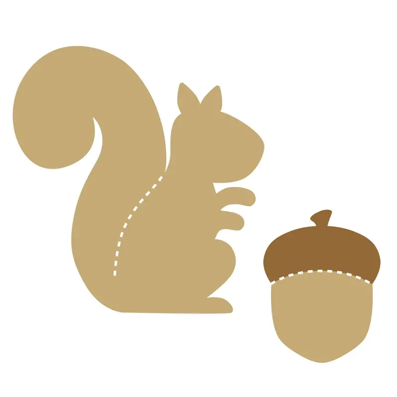 Squirrel and Acorn Themed Craft Cutout