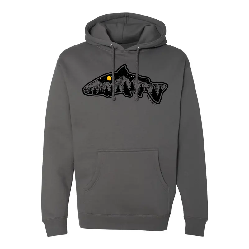 Starry Night Fish Mountain Hooded Sweatshirt