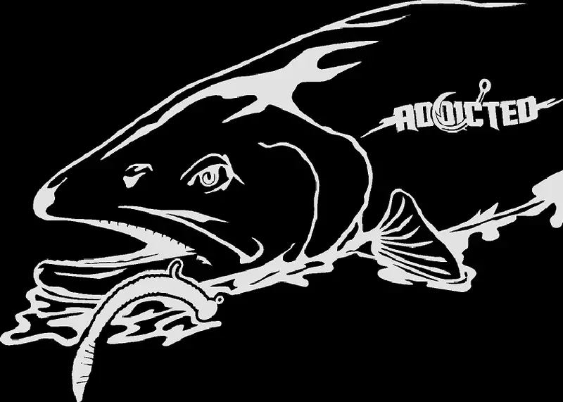 Steelhead Worm White Vinyl Decal