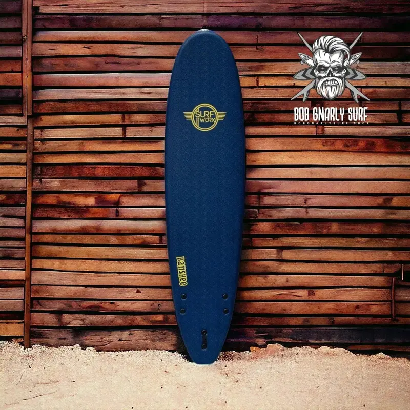 Surfworx Banshee Mini Mal Foam Surfboard – 7’6″ Midnight Blue