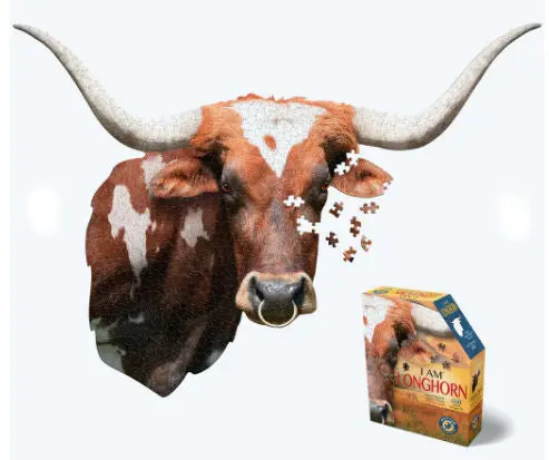 Texas Longhorn Puzzle – 520-Piece Unique Head-Shaped Jigsaw