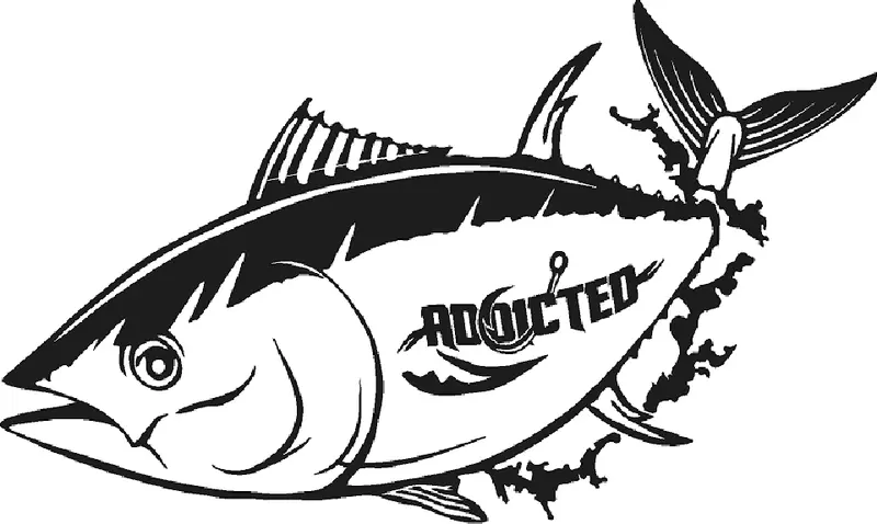 Tuna Fishing Vinyl Decal – Black