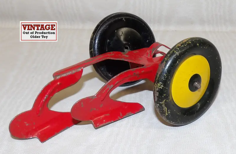 Vintage Marx Tin Red 2-Bottom Plow – Collectible Farm Implement