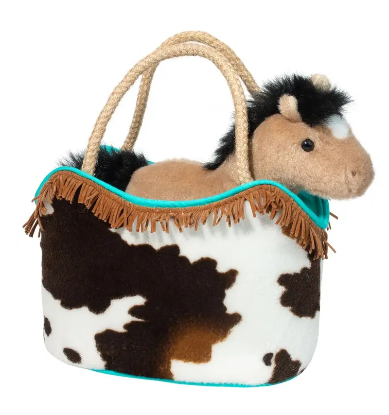 Western-Themed Sassy Sak Toy Bag with Horse Figure