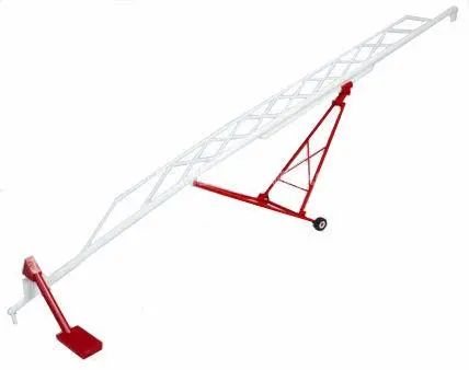 White and Red 115-Foot Grain Auger – 1:64 Scale Farm Model