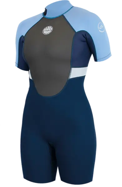 Women’s Alder Impact 3/2mm Back-Zip Blue Shorty Wetsuit