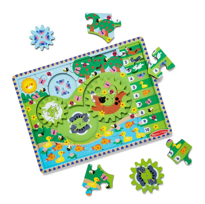 Wooden Animal Chase I-Spy Gear Puzzle – STEM Learning Toy #31004