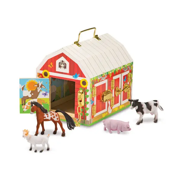 Wooden Latches Barn Playset – Rustic Farm Building Model