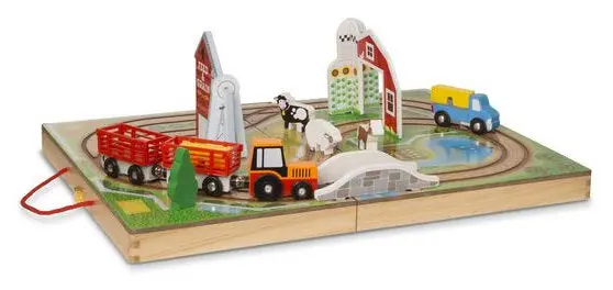 Wooden Take-Along Farm Playset – Portable & Educational – #30142