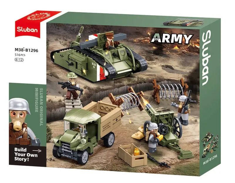 WWI Mark V Assault Tank – Military-Themed Building Brick Kit